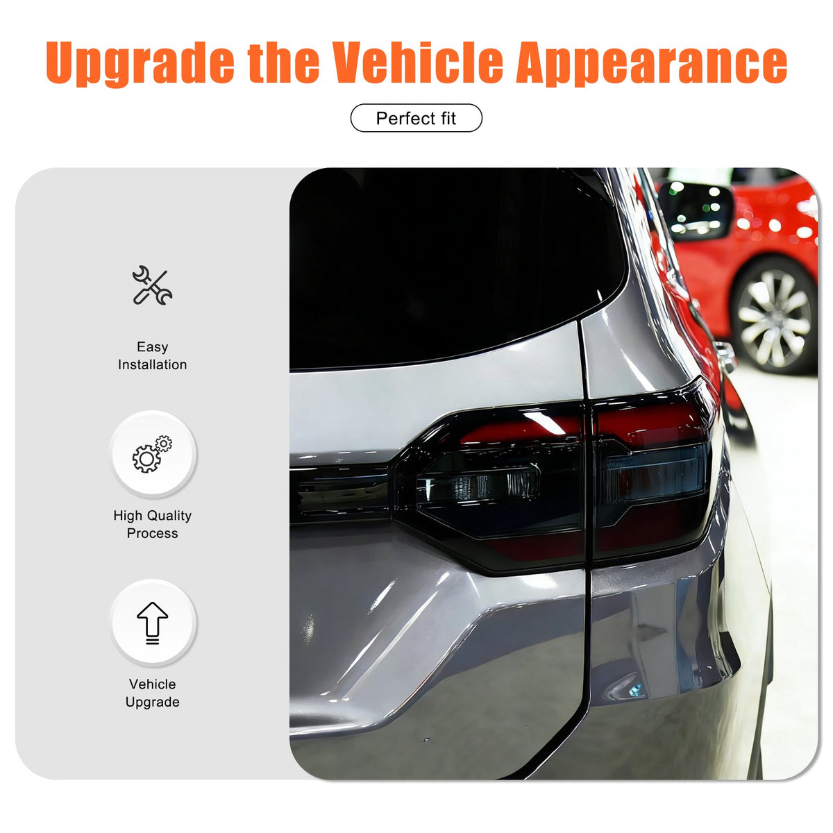 Transparent Gray ABS Smoked Tail Light Cover Trim For Honda Pilot 2023-2025 21