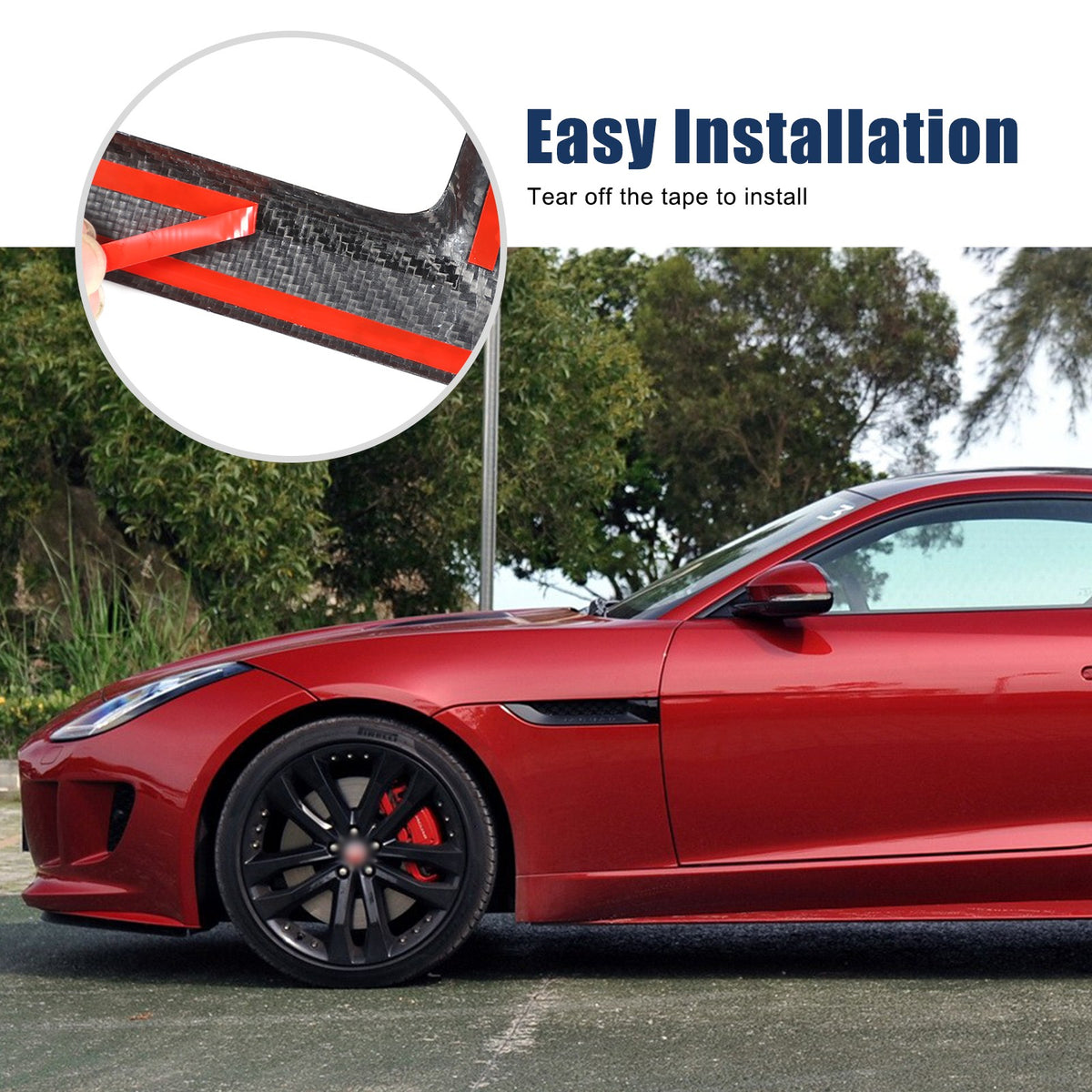 Real Carbon Fiber Fender Air Vent Frame Trim For Jaguar F-TYPE X152 2013-2020 5