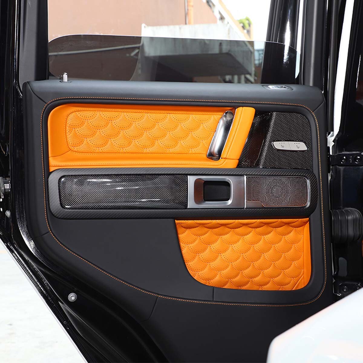 Matte Black Interior Inner Door Frame Cover Trim For Mercedes Benz G Class 19-20 8