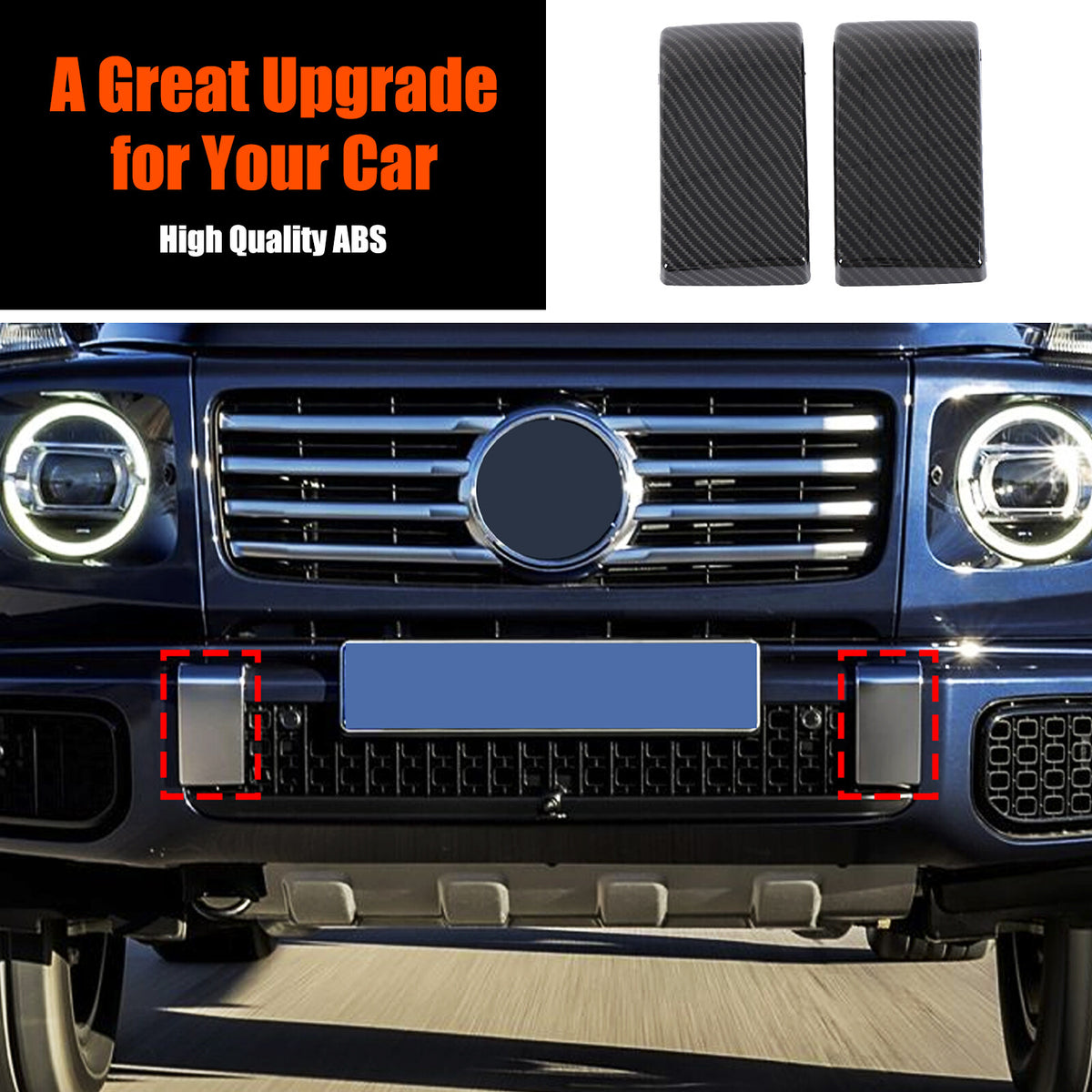 Carbon Fiber ABS Exterior Front Bumper Door Trim For Benz G-Class W465 2025+ 25