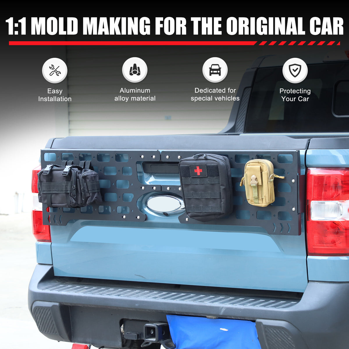 Rear Bed Molle Panel Truck Bed Tailgate Molle Panel For Ford Maverick 2022-2024 12