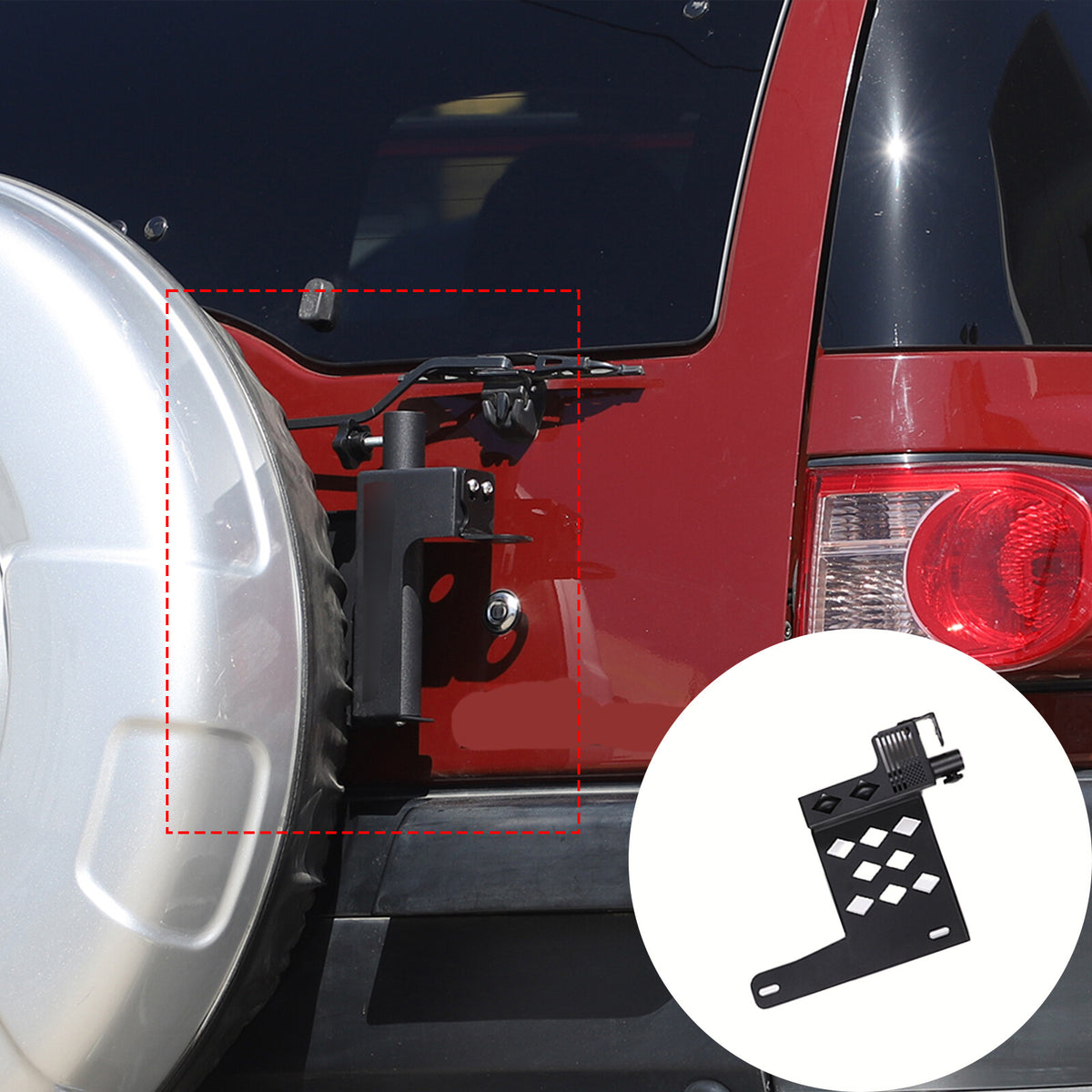 US Flag Tailgate flagpole Antenna Bracket Holder Mount For Toyota FJ Cruiser 07+ 8