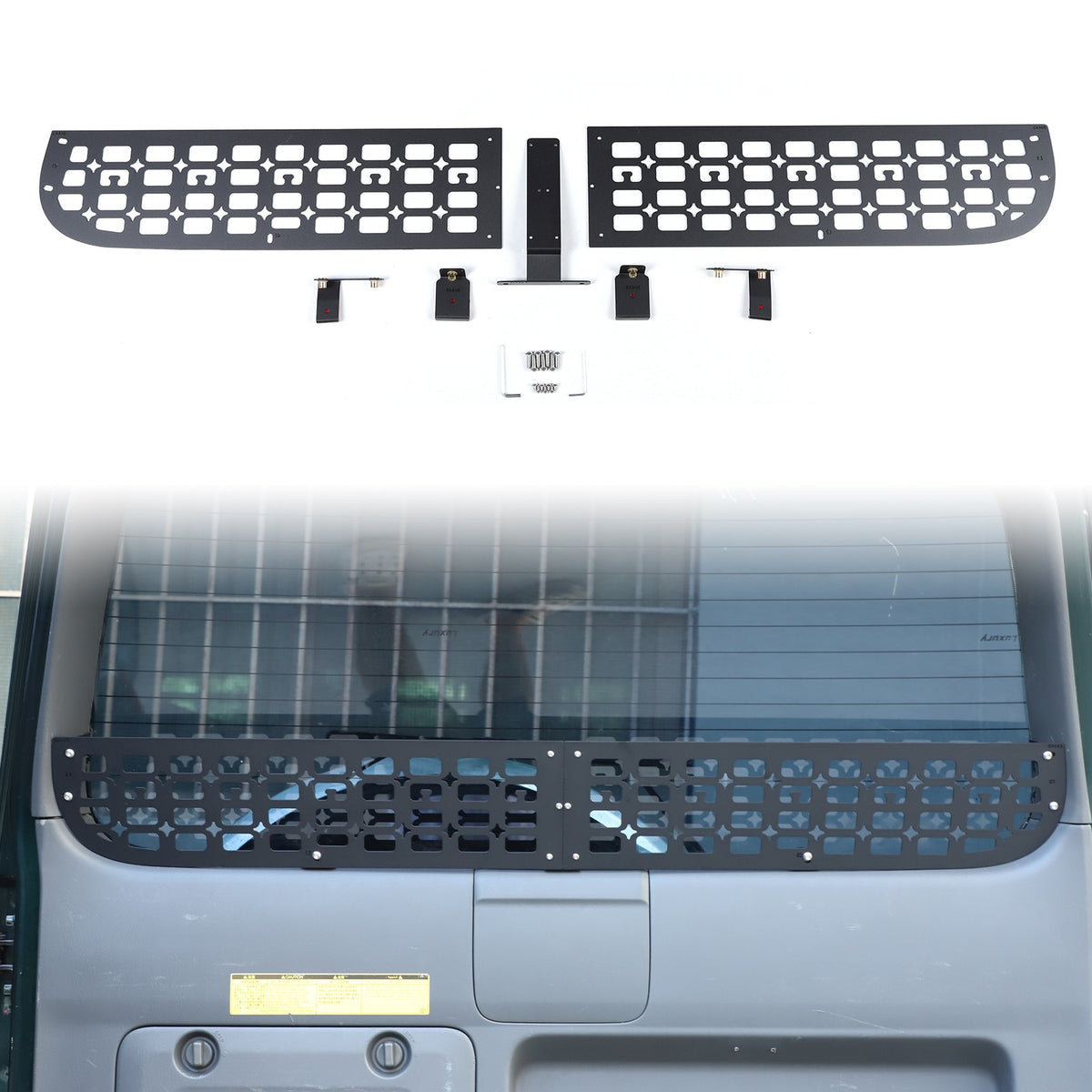 Rear Window Storage Barrier Molle Panel For Toyota Prado 2003-2009 6