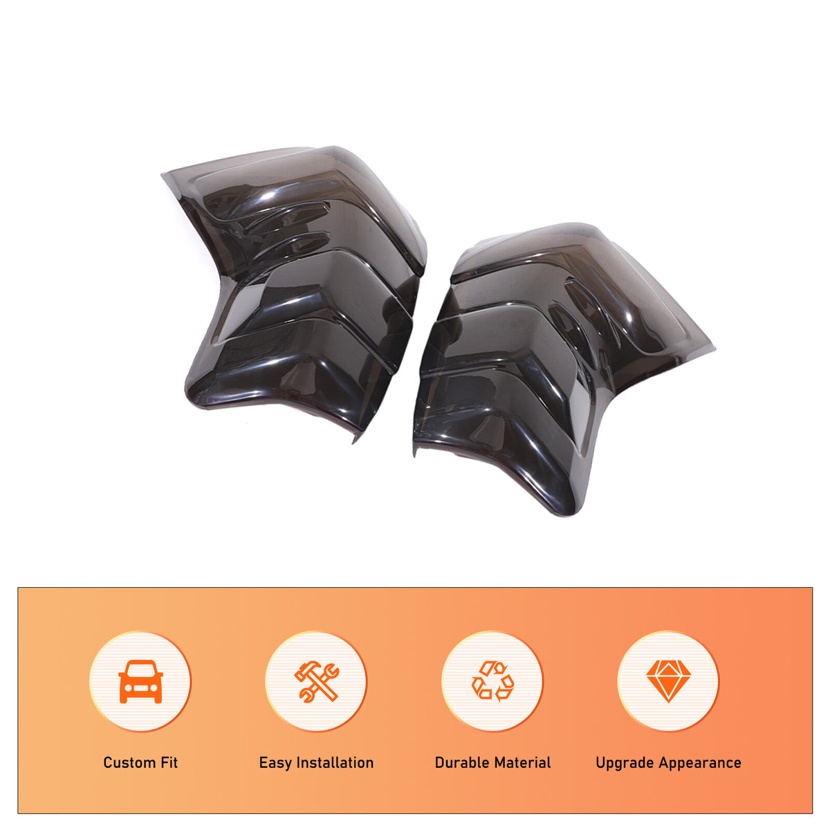 Smoked Black Rear Tail Light Guard Cover Trim Bezel For Toyota Prado FJ150 14-17 5