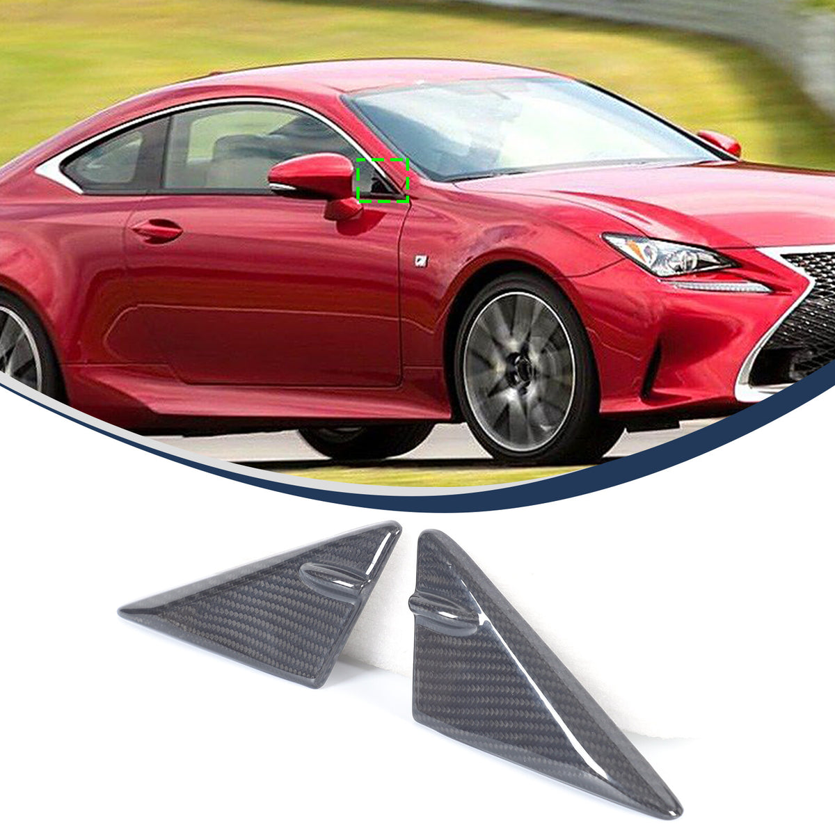 Real Carbon Front Triangle A-Pillar Cover For Lexus RC F GT3 Track ART 14-22 US 10