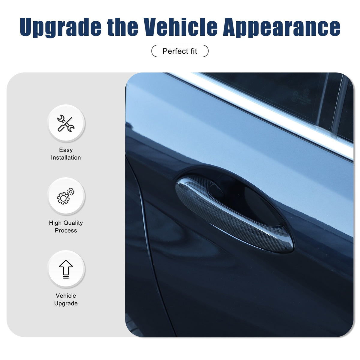 Real Carbon Fiber Outer Door Handle Protector Cover For BMW 5 Series 2022 2
