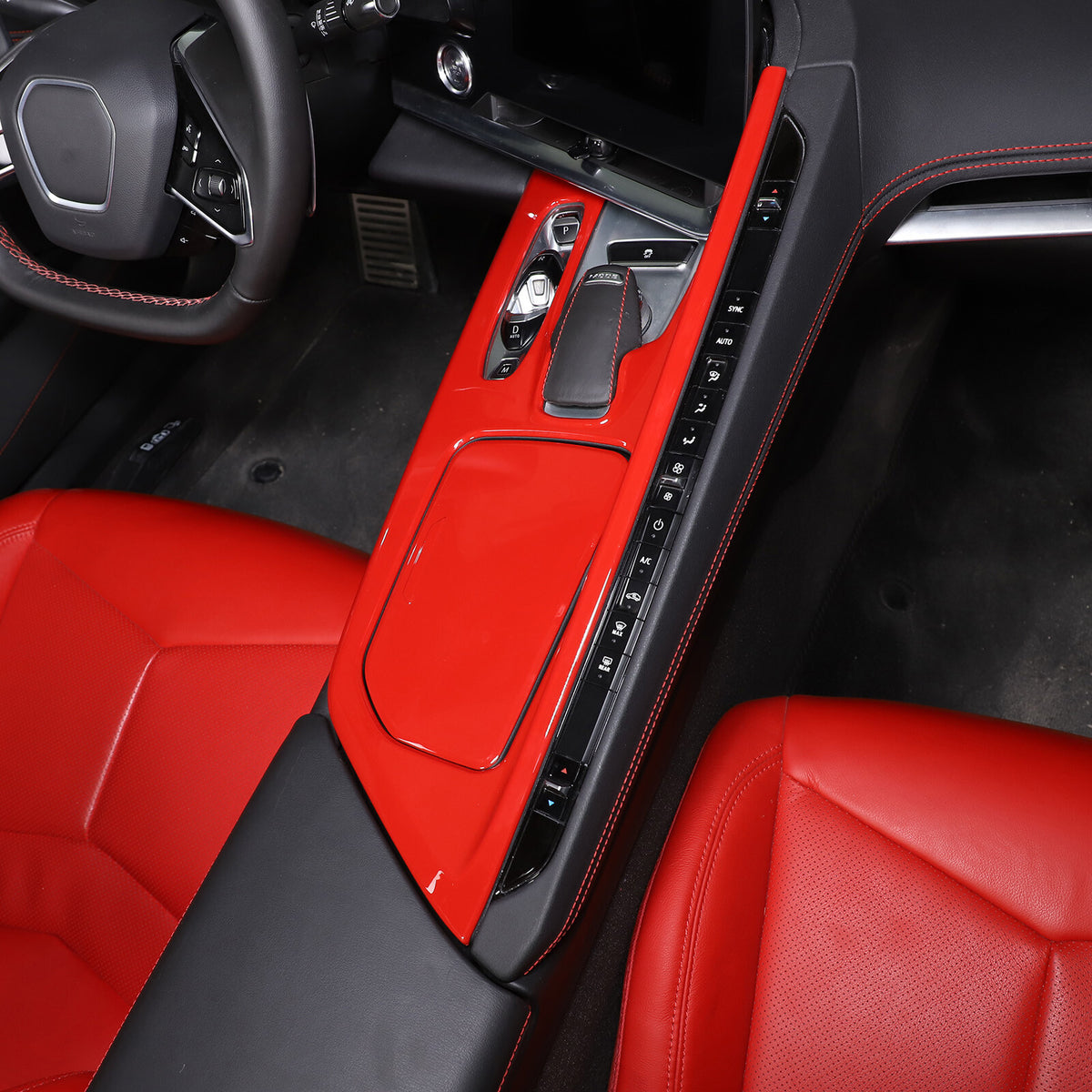Red Full Interior Set Dash Panel Decor Cover Trim Kit For Corvette C8 2020-25 - Variants 11-15 74