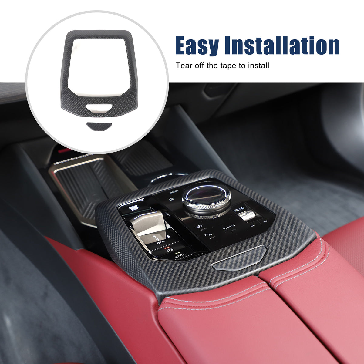 Matte Carbon Fiber Console Gear Panel Trim Cover For BMW 5 Series G60 i5 2024+ 10