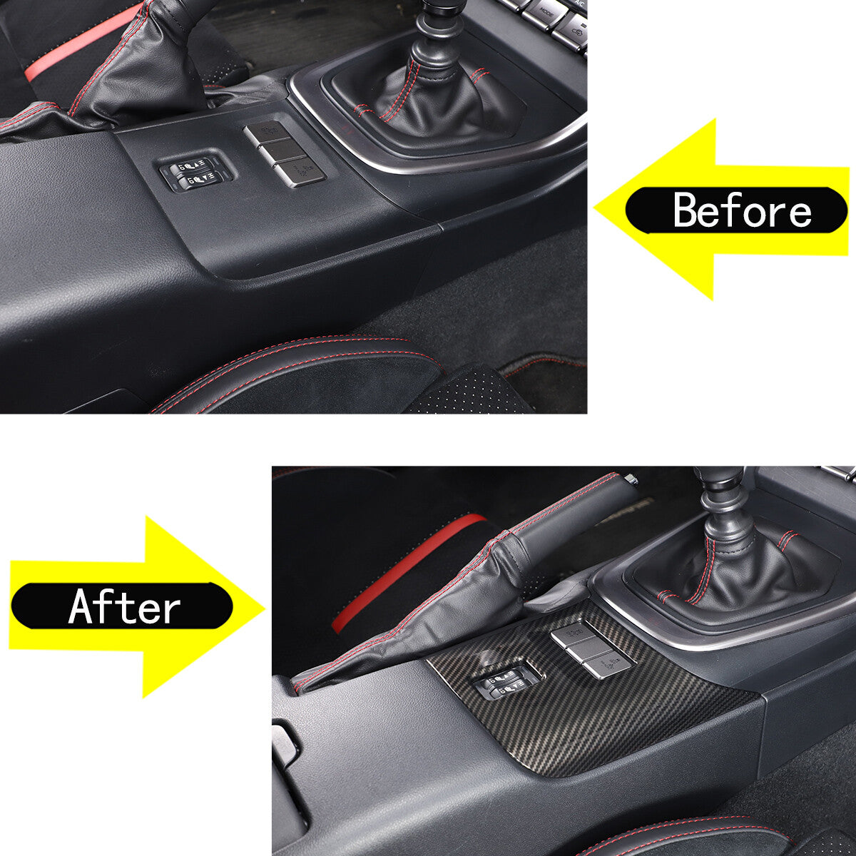 5Pc ABS Carbon fiber Center Console Trim Cover Set For Toyota 86/Subaru BRZ 2022 7