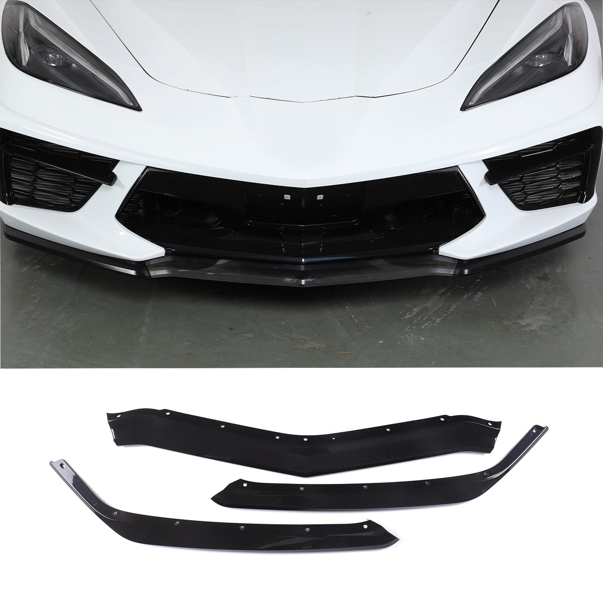 Replacement Black Front Bumper Lip Kit Splitter Exterior For Corvette C8 20+ US 18