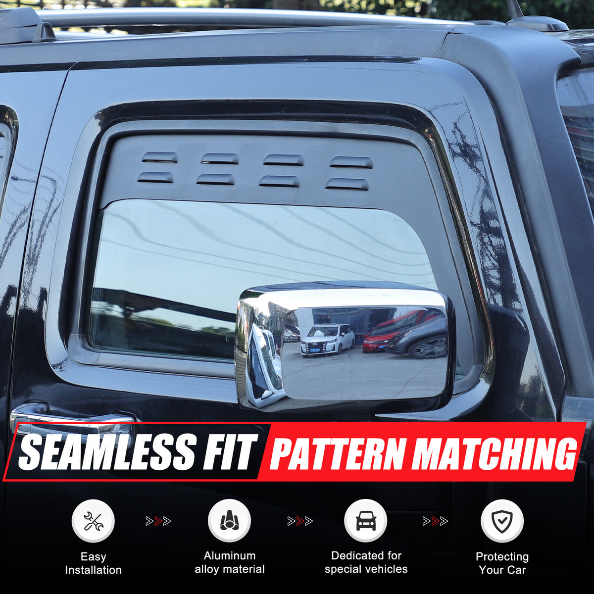 Alloy Front Door Window Louver Air Vent Panel Trim Cover For Hummer H3 05-09 US 2