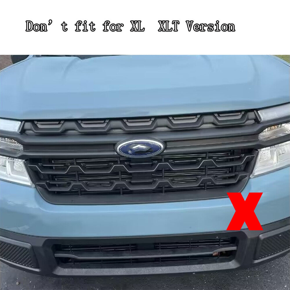 ABS Silver Front Hood Grill Cover Bonnet Trim fits For Ford Maverick 2022-24 US 2