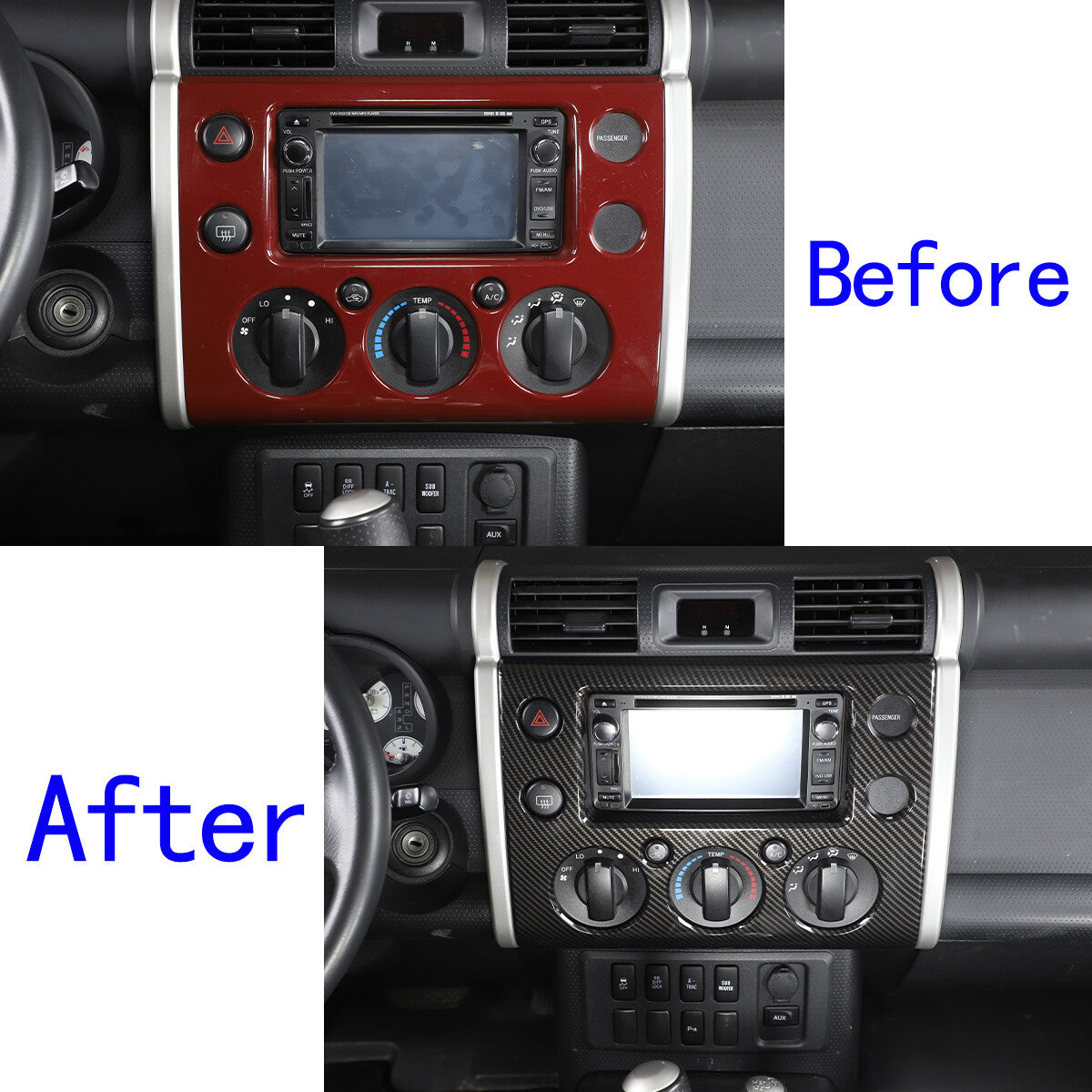 ABS Carbon Fiber Full Interior Center Decoration Trim Kit For FJ Cruiser 2007-21 - Styles 1-5 51