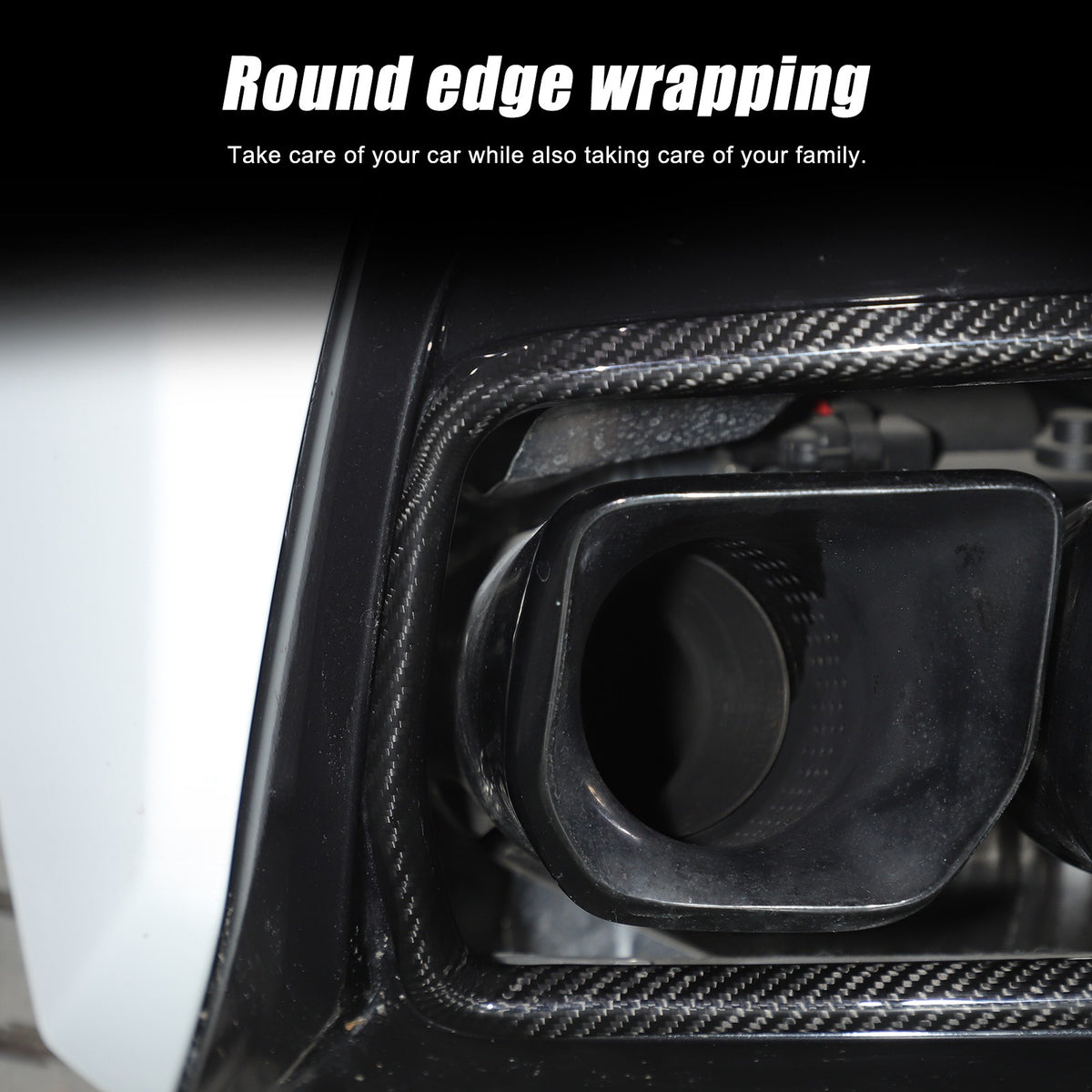 Real Dry Carbon Fiber Rear Tailpipe Trim Ring Cover For Corvette C8 2020+ 9