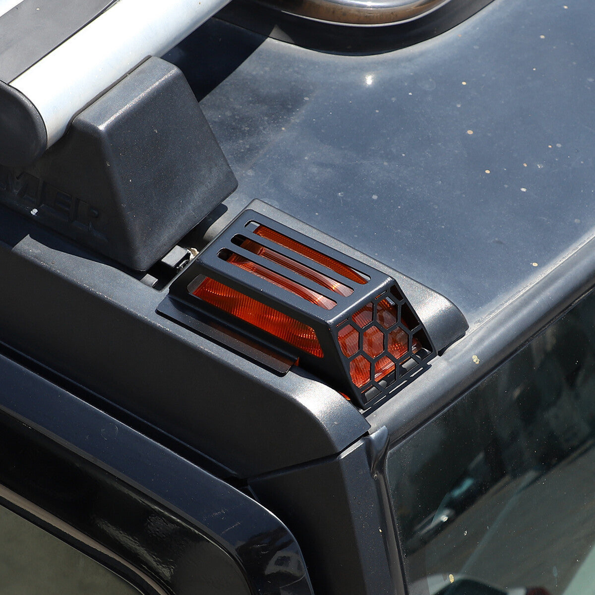 Carbon Steel Roof Cab Marker Running Lights Cover trim for Hummer H2 2003-09 10
