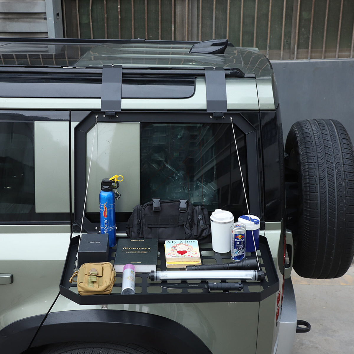 Side Molle Panel Trunk Shelf Storage Rack For LR Defender 90 110 L663 20-23 US 3