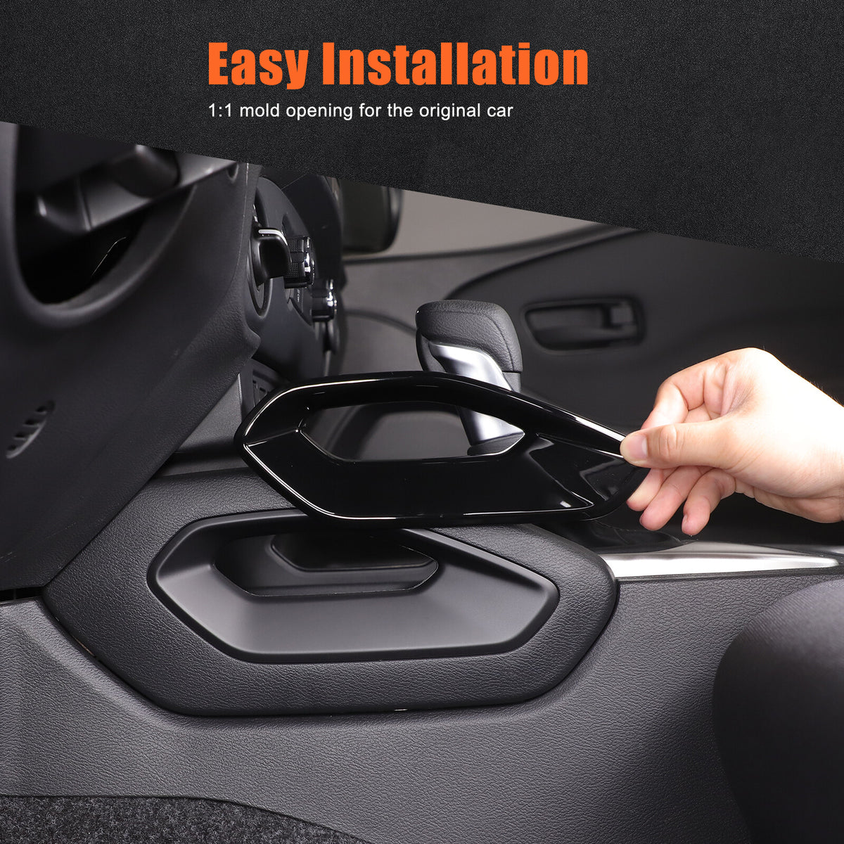 Glossy Black Center Console Side Armrest Frame Trim For Nissan Frontier 2022+ 14
