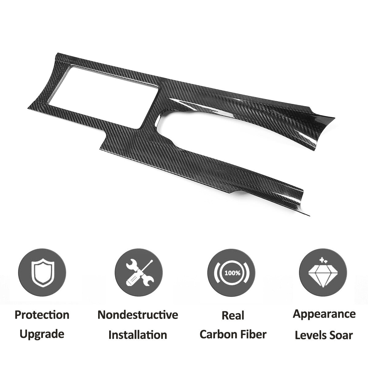 Real Carbon Fiber Central Control Gear Shift Panel Trim For Nissan GTR R35 08-16 8