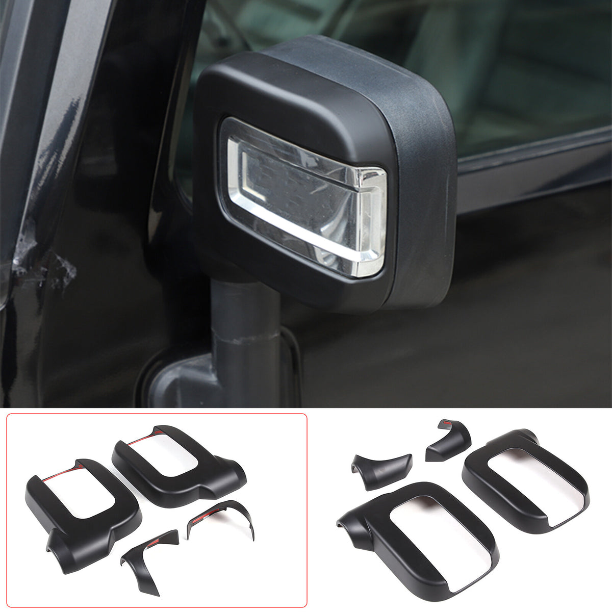 Matte Black Side Rear Exterior Door Mirror Cap Cover For Hummer H2 2003-09 US 3
