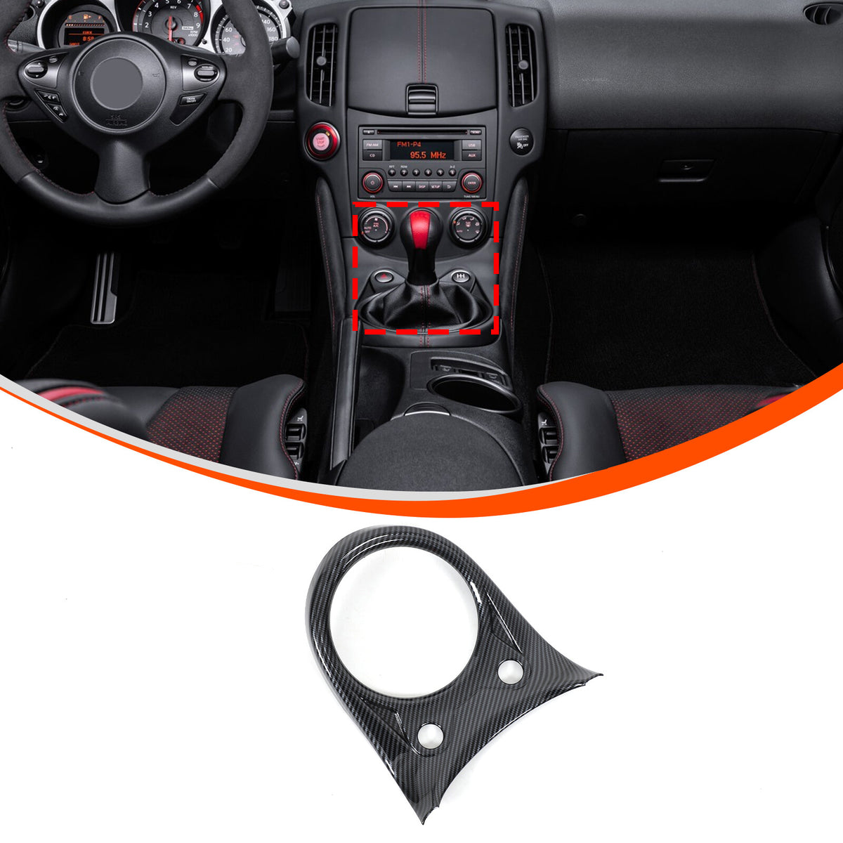 ABS Carbon Center Gear Shift Panel trim Cover For Nissan 370Z Z34 MT 09-20 US 12