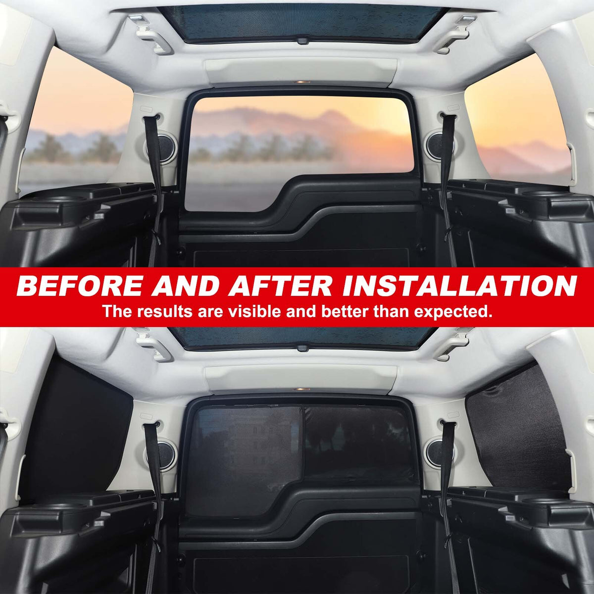 Full Car Window Screen Sun Shade Mesh Cover Windshield For LR Discovery 4 L319 16