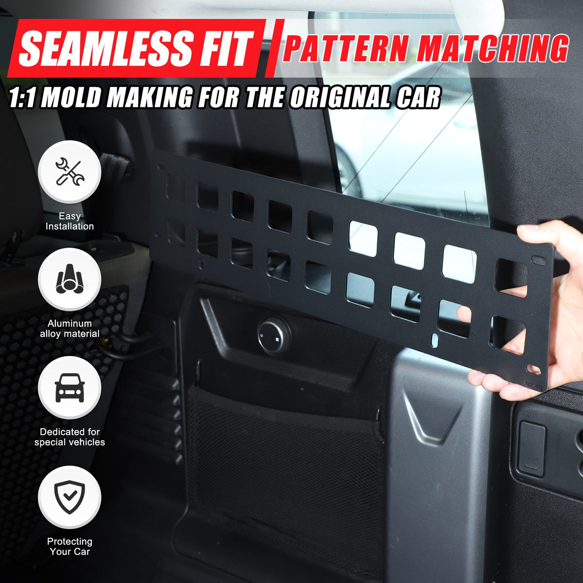Trunk Side Window Storage Fence Molle Panel For LR Defender L663 110 20+ US 6
