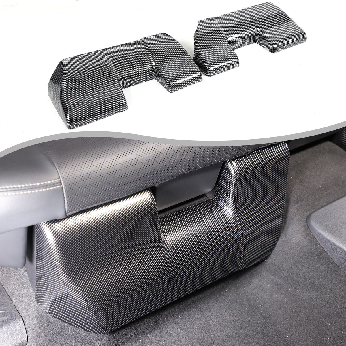 ABS Carbon Rear Seat Anti-kick Panel Trim For Toyota Land Cruiser LC250 24+ 9