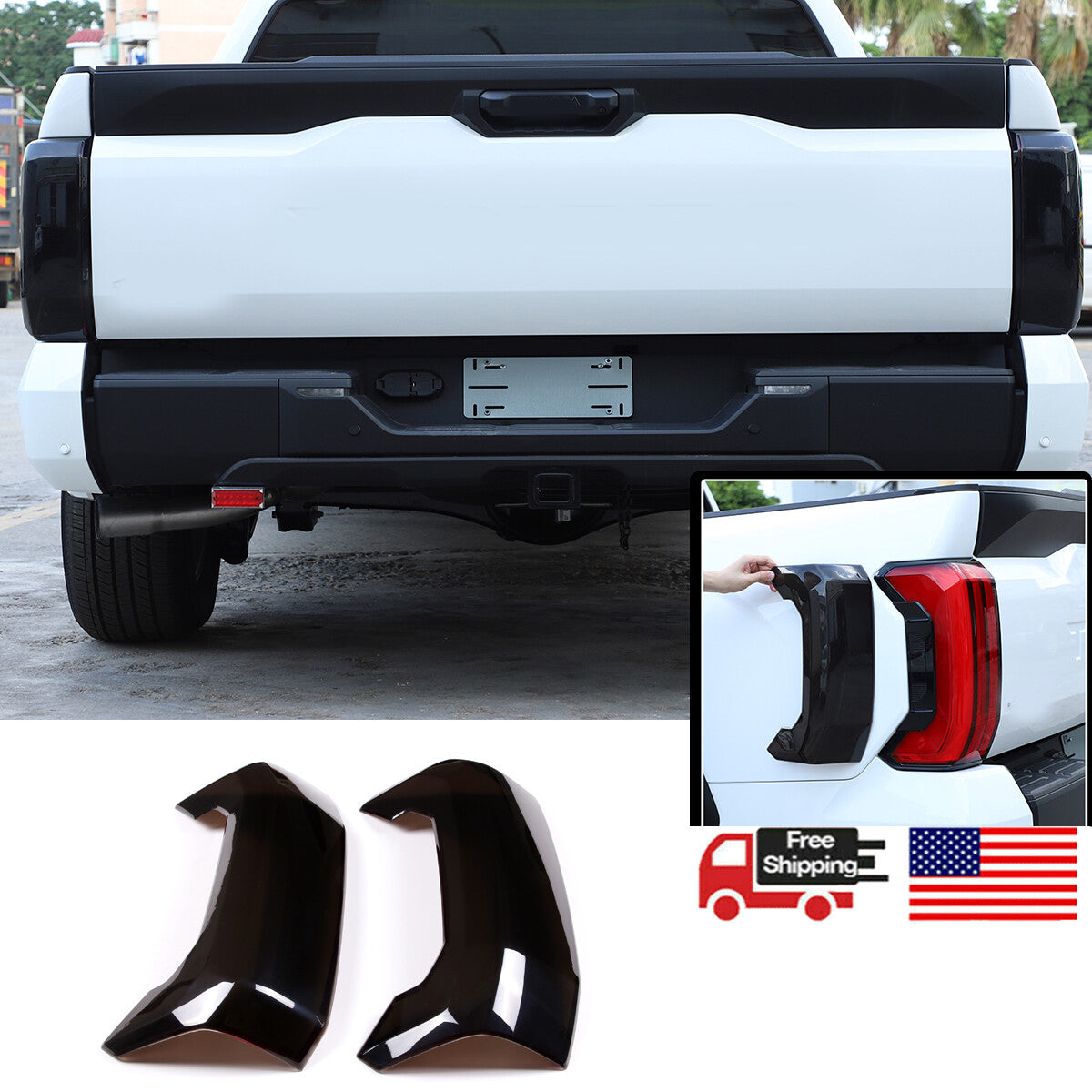 Smoked Black Blackout Taillight Cover Blackened Shell For TOYOTa TUNDRA 2022-26 1