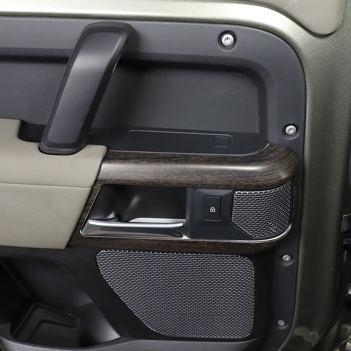 ABS Oak Grain Inner Door Handle Frame Cover For Land Rover Defender 110 2020-21 11