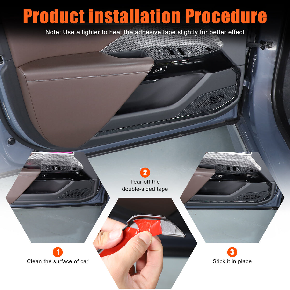 ABS Carbon Fiber Inner door Armrest panel Trim Cover For BMW 7 Series G70 23-25 8