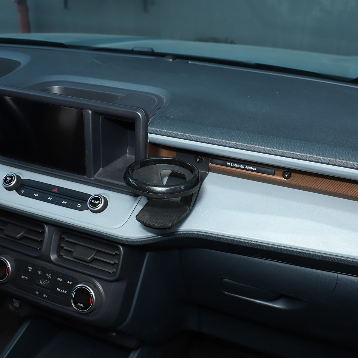 Black Ring Center Console Screen Right Cup Holder Trim For Ford Maverick 2022+ 5