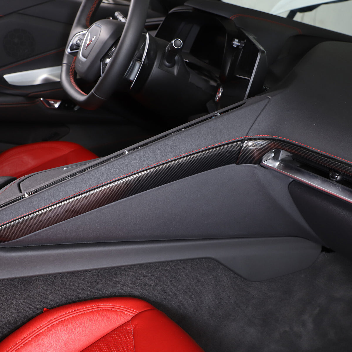 ABS Carbon Fiber Air Conditioning Side Panel Trim For Corvette C8 2020-25 12