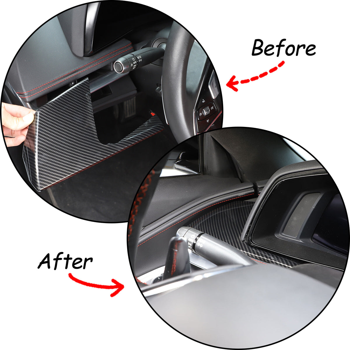 Carbon Fiber ABS Interior Full Decor Cover Trim Kit For Corvette C8 2020-2025 - Styles 46-50 61