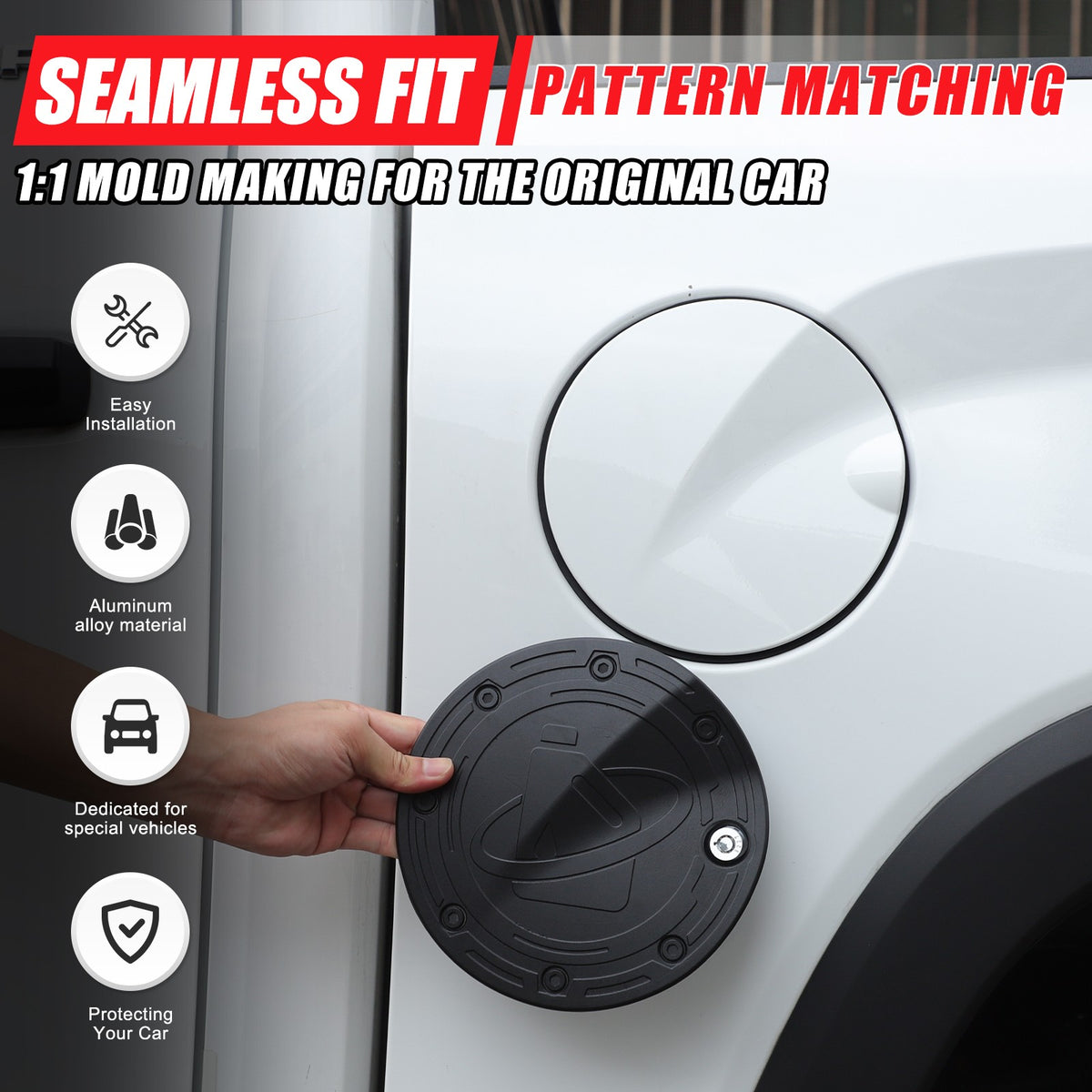 Steel Locking Fuel Door Black Gas Tank Cap Cover Lock Key For Toyota Tundra 22+ 6