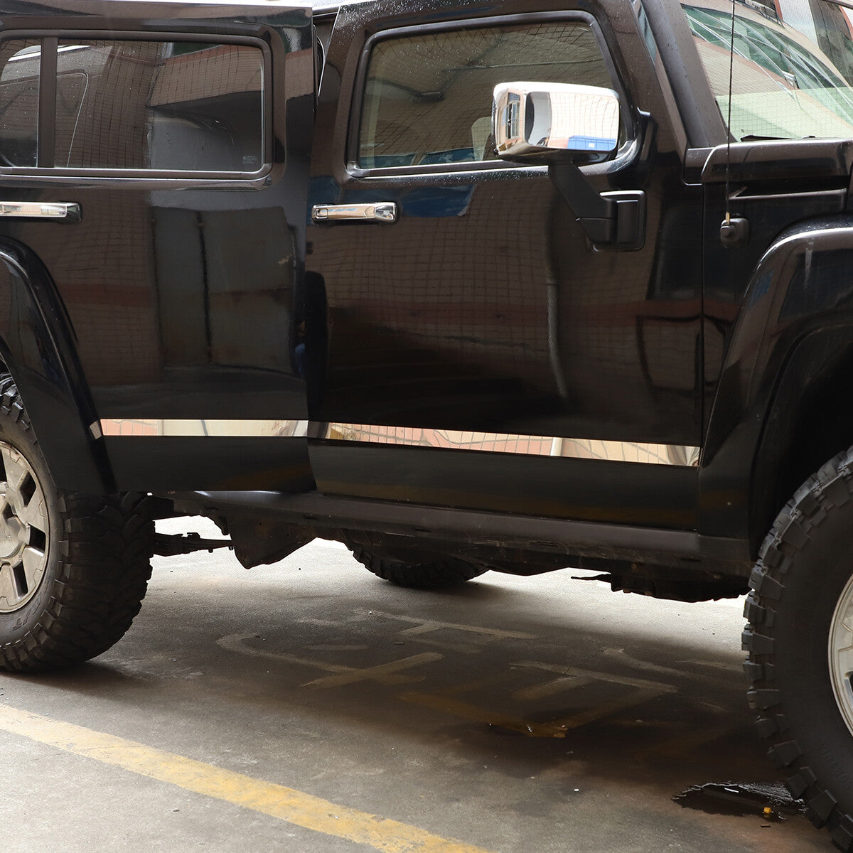 Steel Door Side Body Protector Molding Cover Trim Cover For Hummer H3 05-09 3