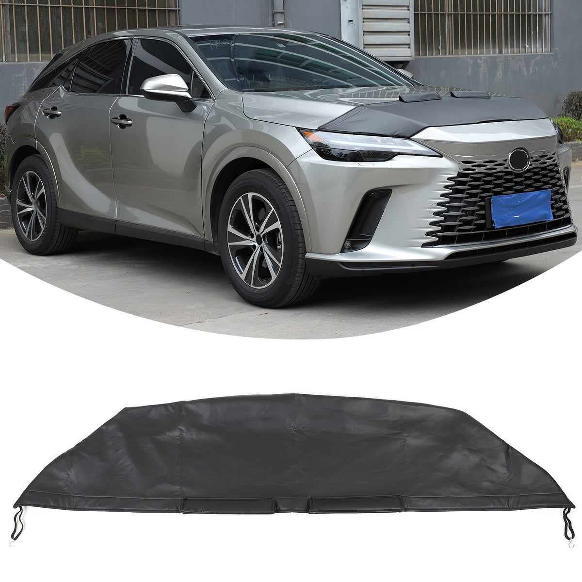 PU Leather Car Bonnet Hood Bra Wind & Bug Deflectors For Lexus RX350 2023+ 7