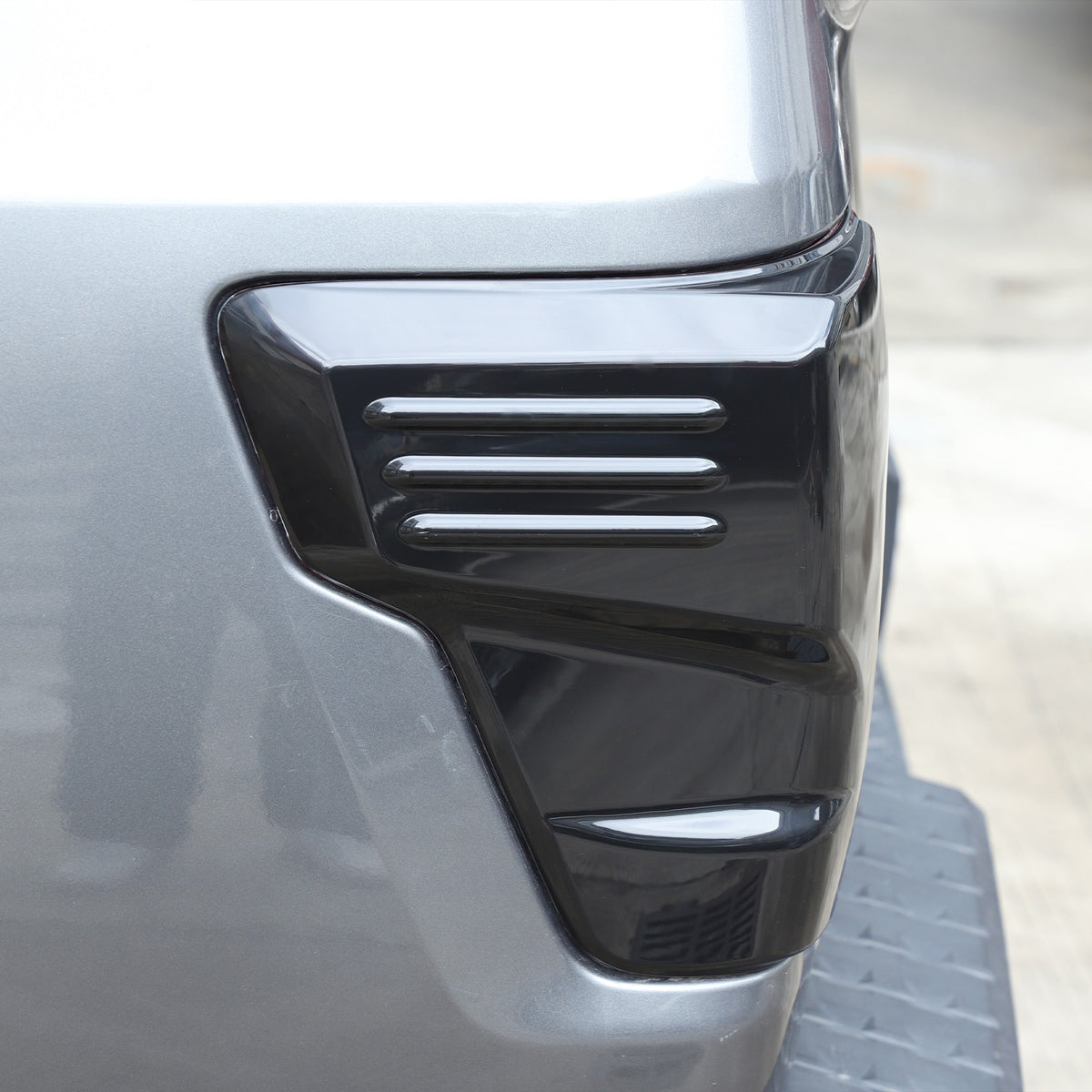 Transparent Gray ABS Tail Light Smoked Cover Trim For Nissan Titan 2016-2023 3