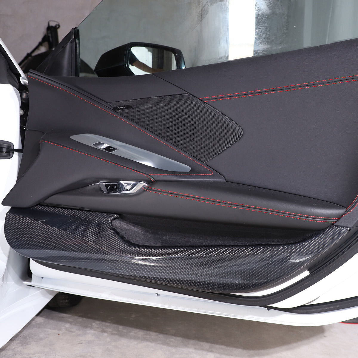 For Corvette C8 Stingray Coupe HTC 2020+ Carbon Inner Lower Door Panel Anti-Kick 19