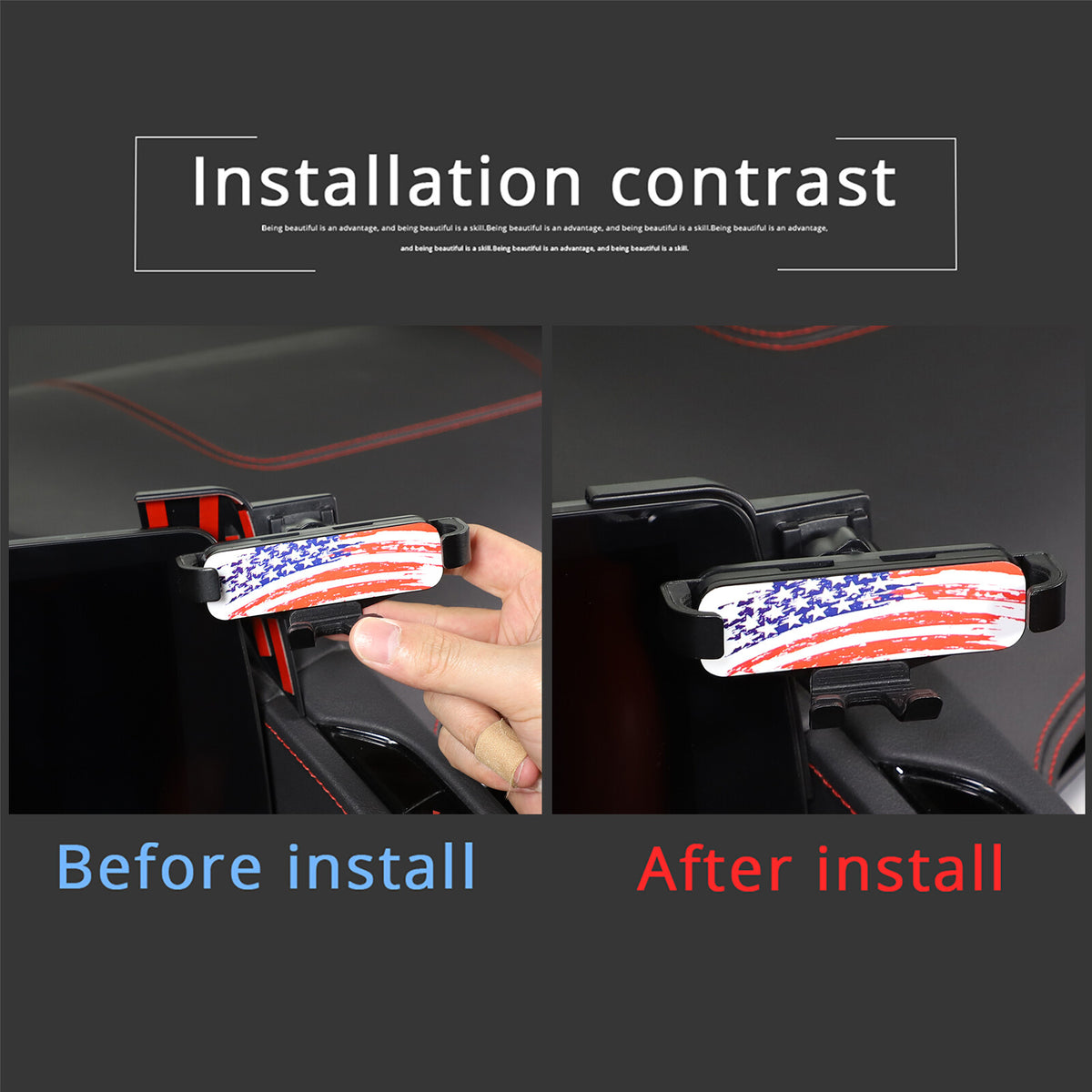 Center Console Interior Dashboard Phone Holder Mount Bracket For Corvette C8 20+ 54
