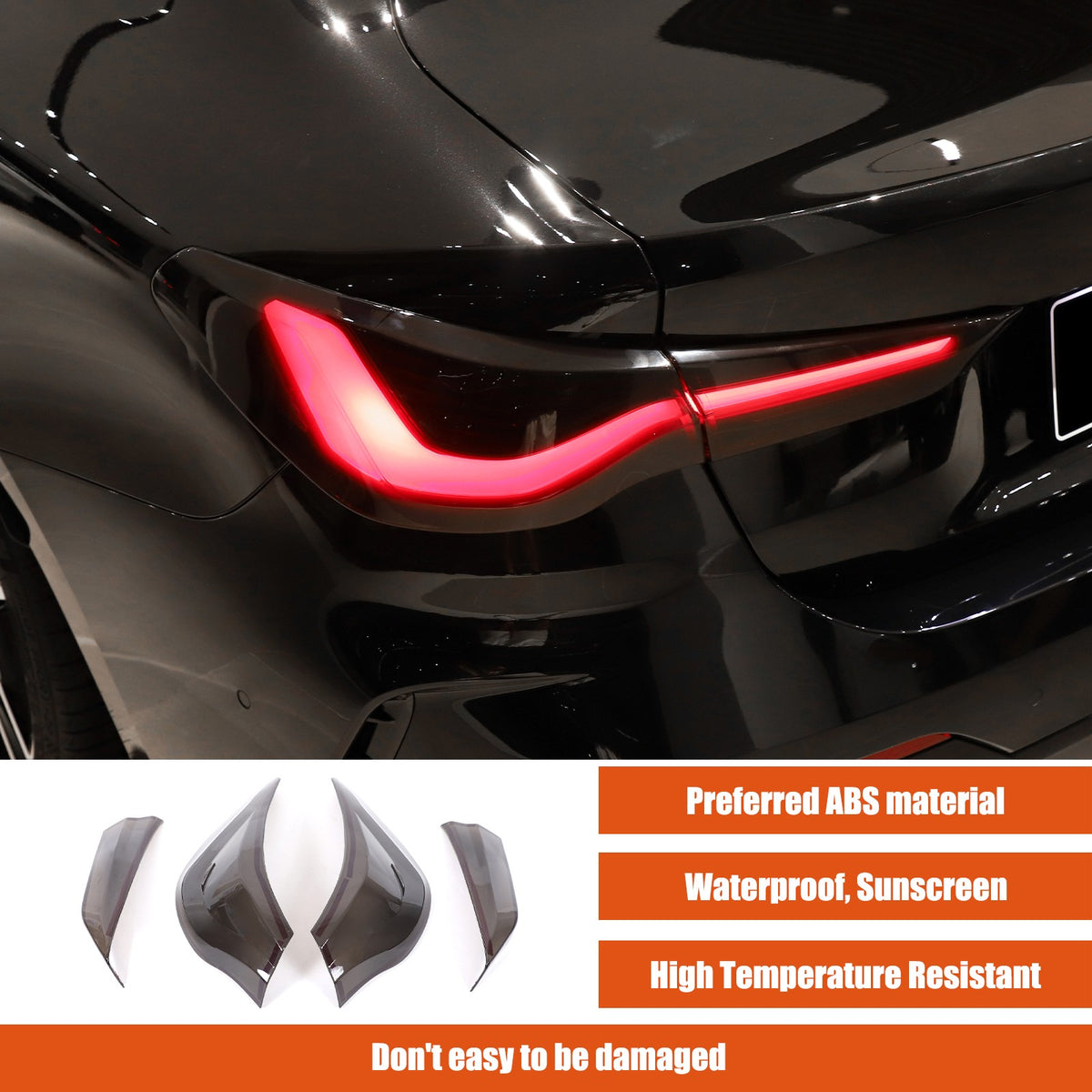 Smoked Rear Tail Light Blackout Overlay Cover For BMW 4 Series G22 G82 2021+ US 12