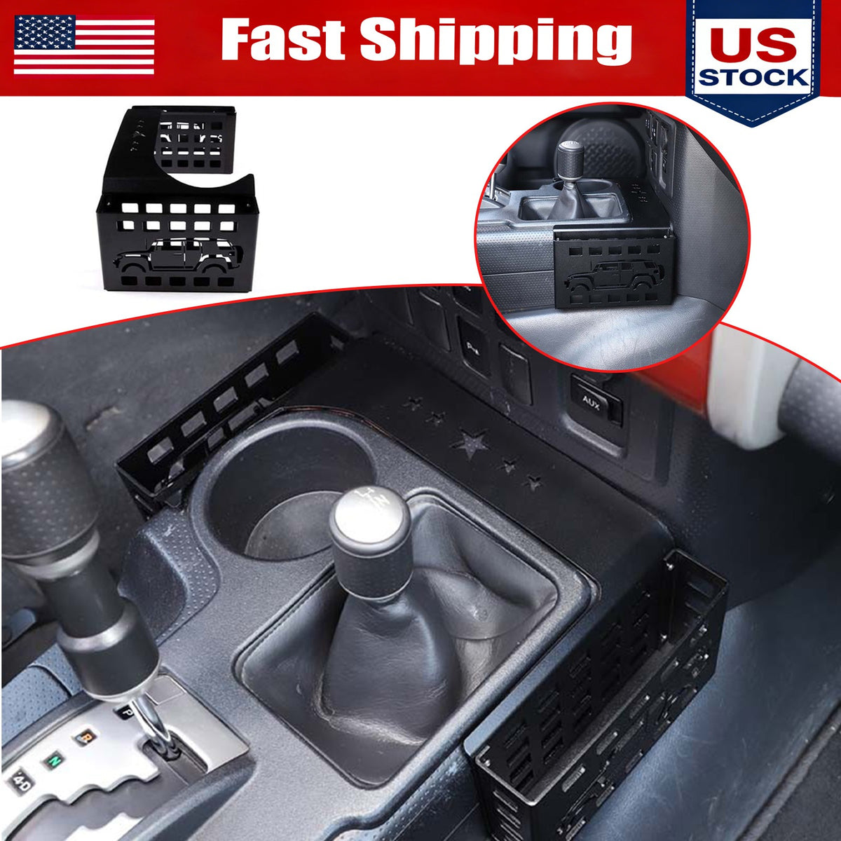 Star Style Interior Storage Box Two Baskets Trim For Toyota FJ Cruiser 07-21 US 1