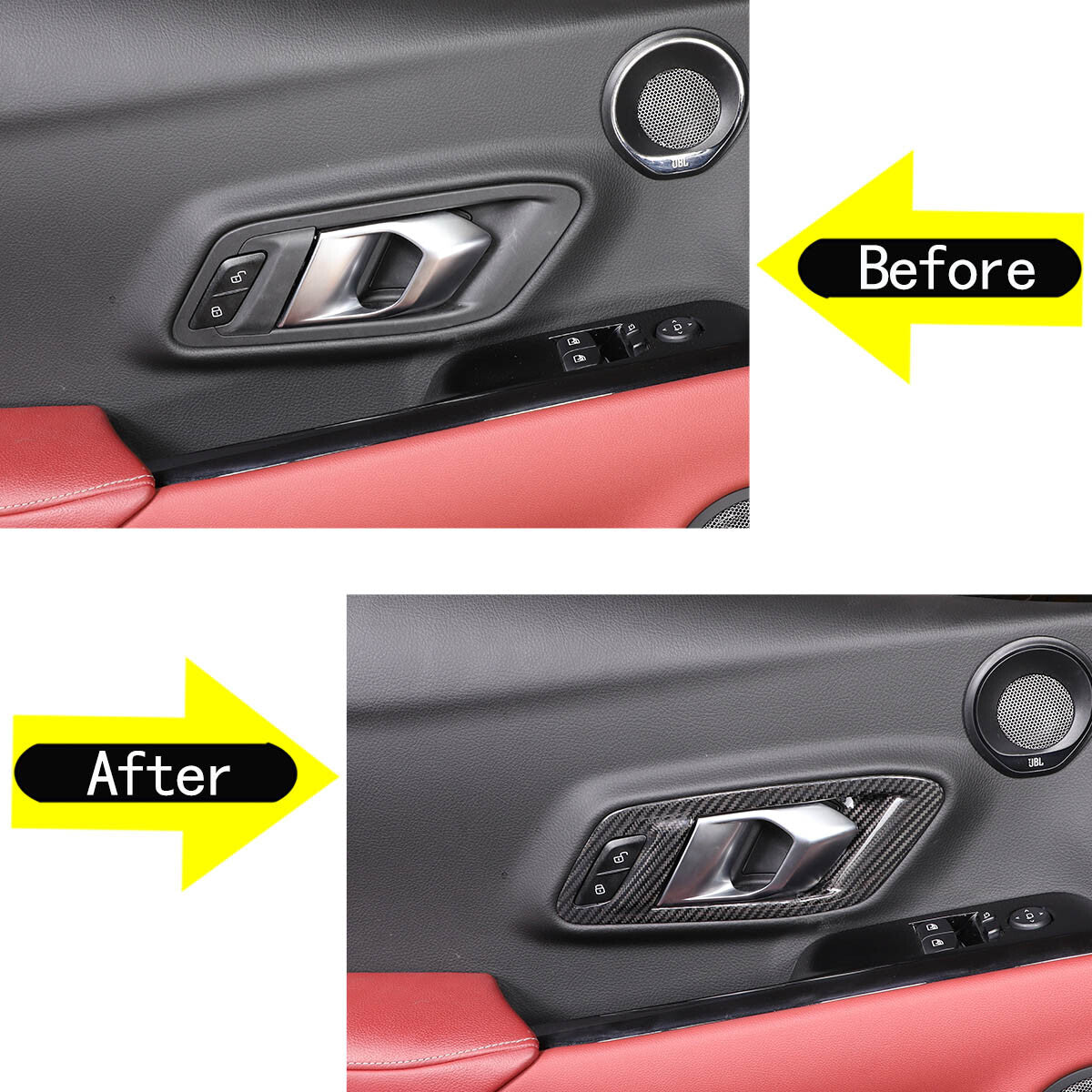 Carbon Fiber Inner Door Handle Frame Trim Cover for toyota supra A90 2019-24 3