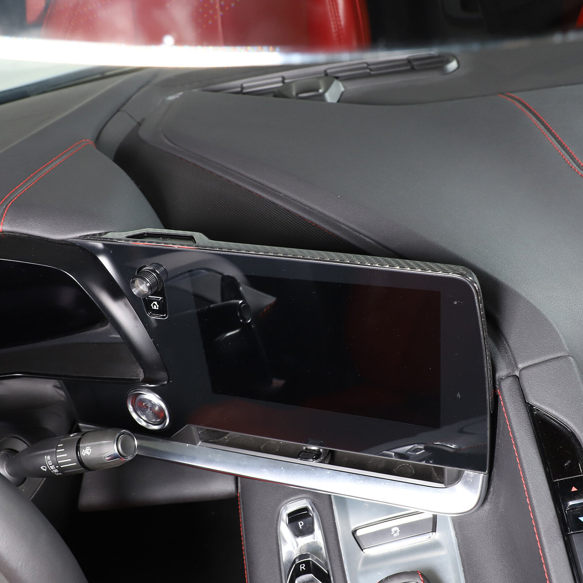 Real Carbon Fiber Center Console Screen Back Frame Trim For Corvette C8 2020-25 9