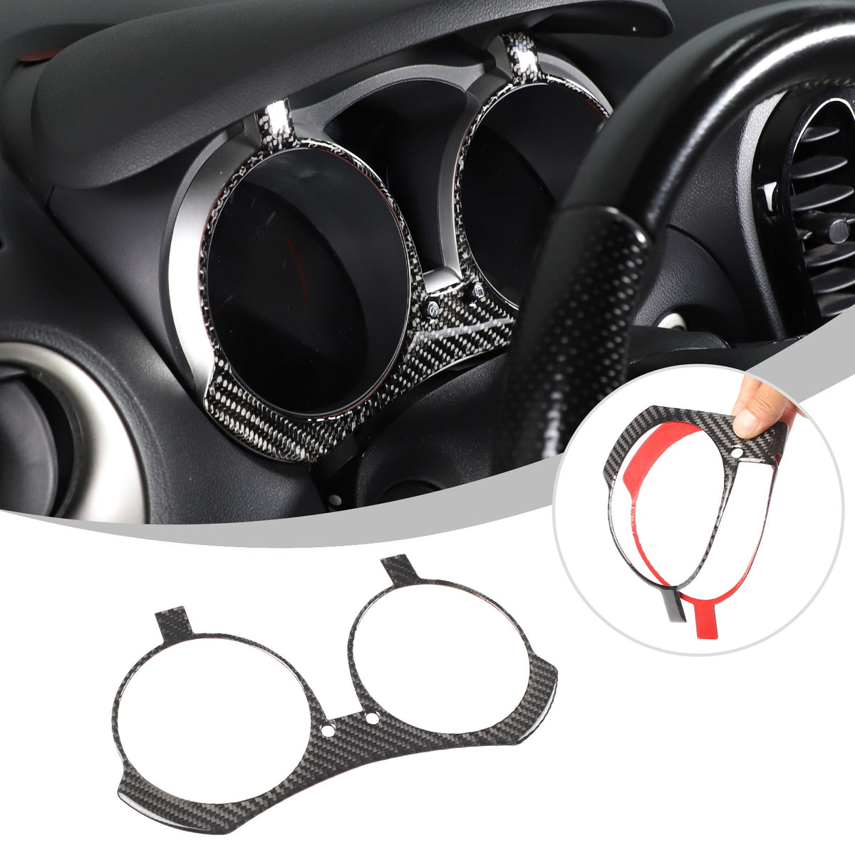 Soft Carbon Fiber Interior Center Console trim Sticker For Nissan Juke 2011-2019 110