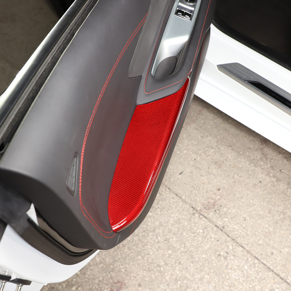 Red Real Carbon Fiber Interior Trim for Corvette C8 20-25 163