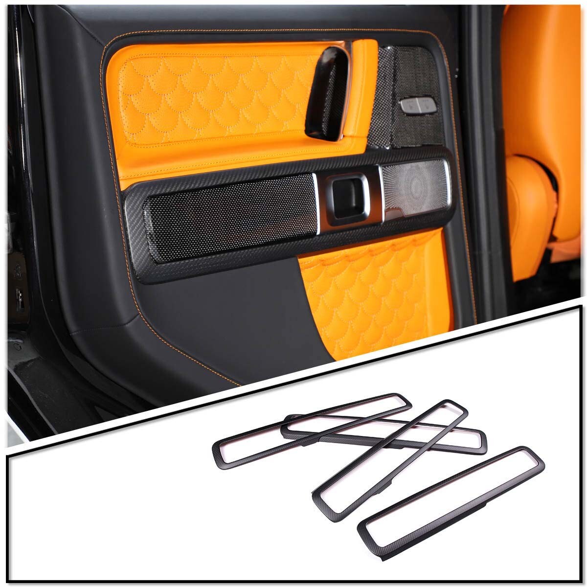 Matte Black Interior Inner Door Frame Cover Trim For Mercedes Benz G Class 19-20 2