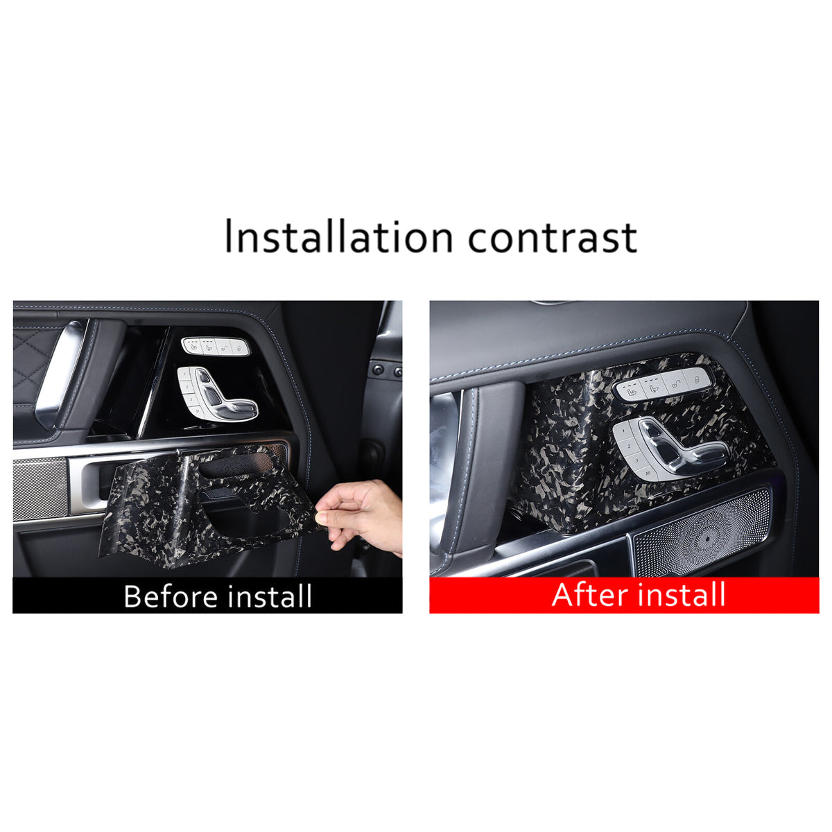 Forged Carbon Fiber Seat Adjustment Button Trim Cover for Benz G-Class 2019-20 5