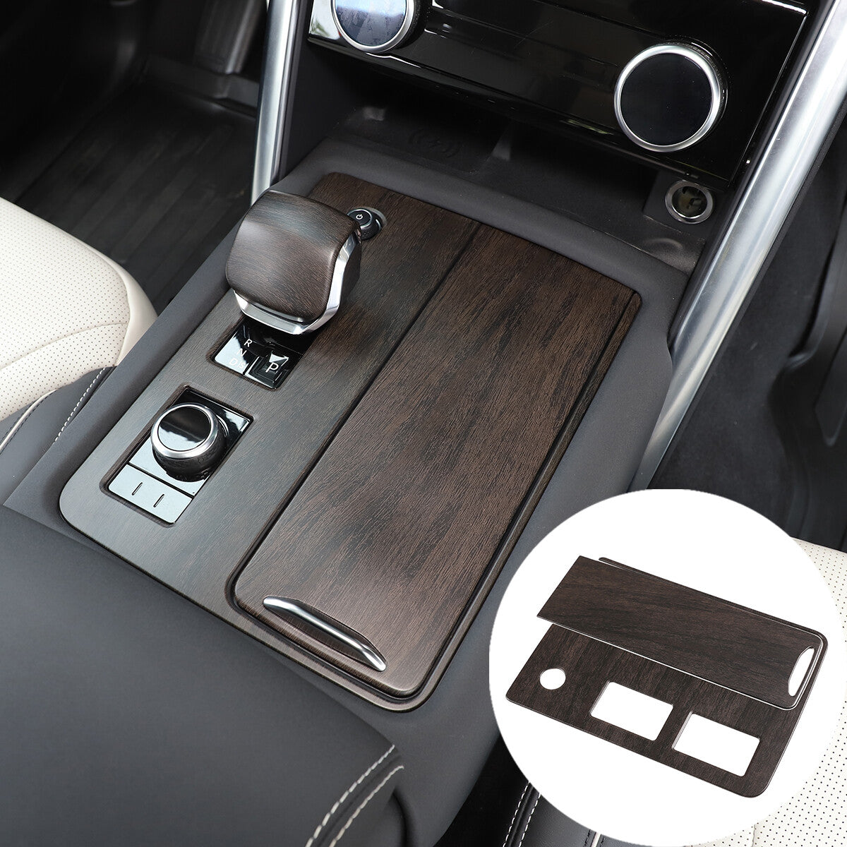 Oak Grain Center Gear Shift Cover Trim for Land Rover Discovery 5 2020-21 1