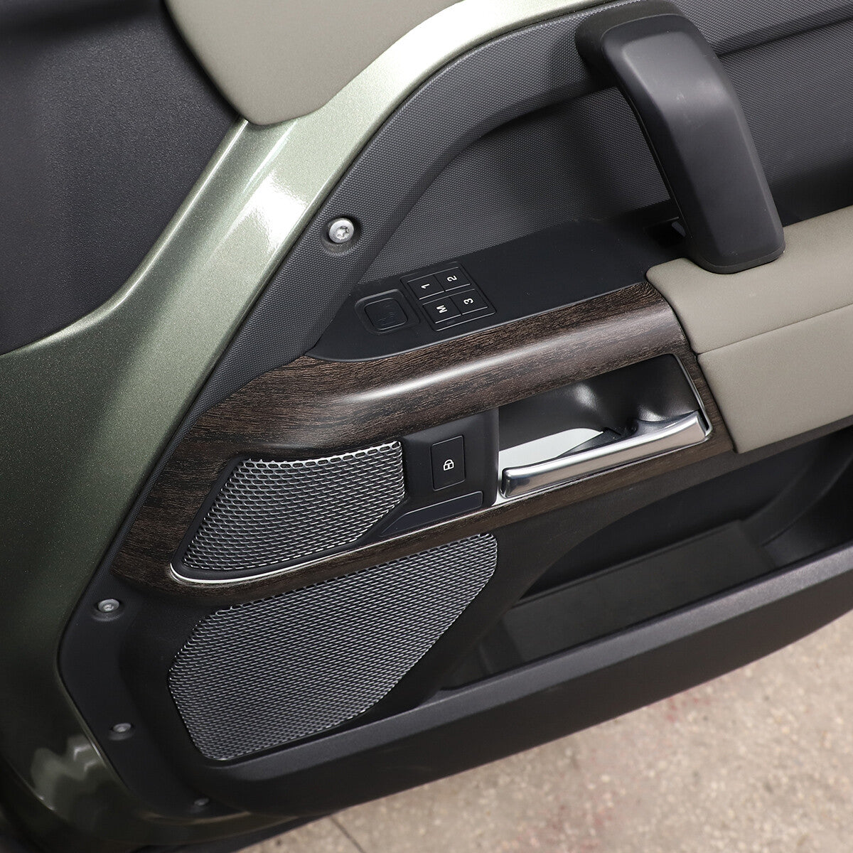 ABS Oak Grain Inner Door Handle Frame Cover For Land Rover Defender 110 2020-21 5