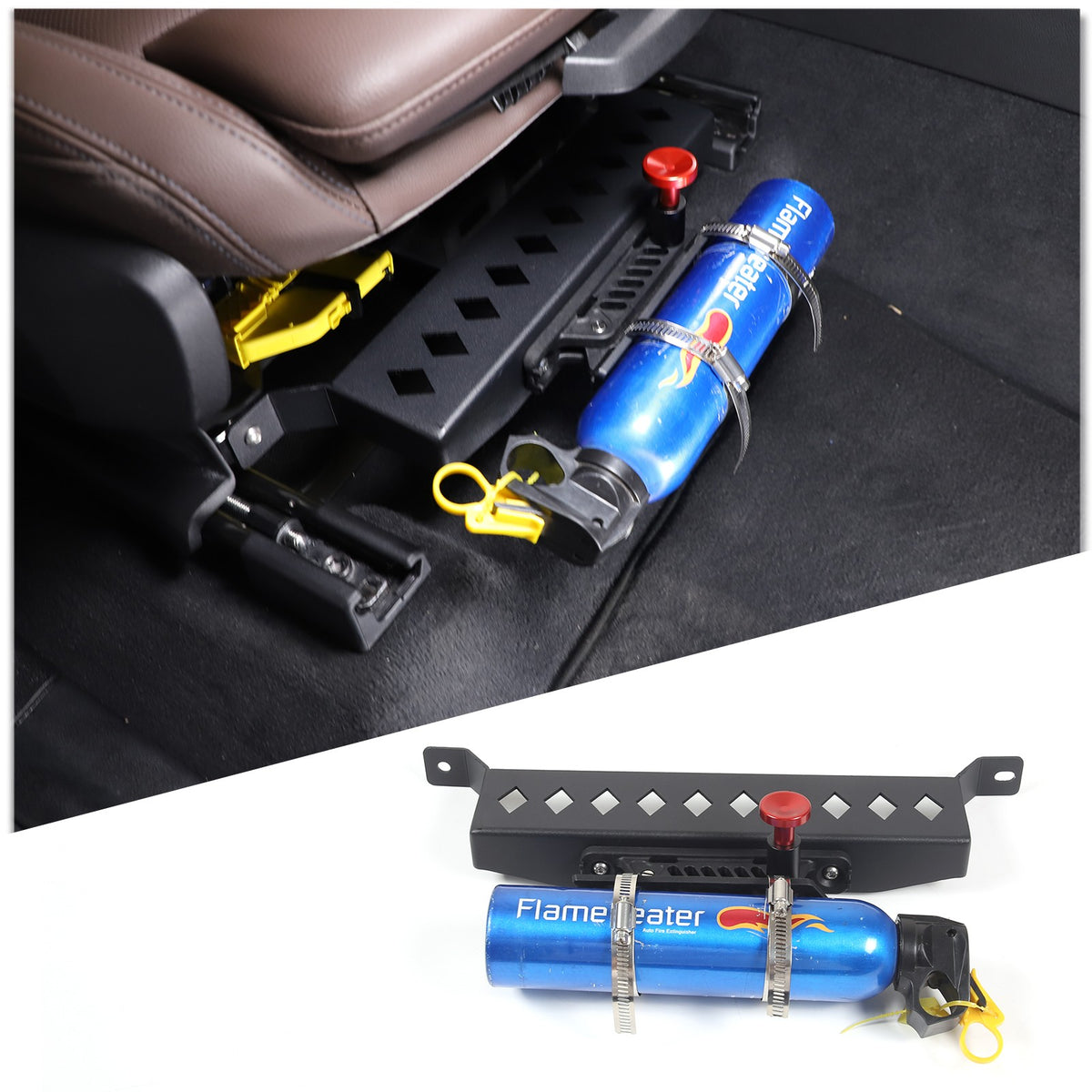 Black Aluminum Seat Fire Extinguisher Bracket For BMW X3 G01 2018-2023 US 3